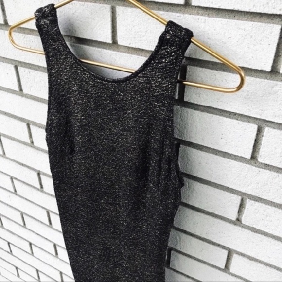 NWT ASTR Gold Black Twist Back Mini Dress - Picture 3 of 8